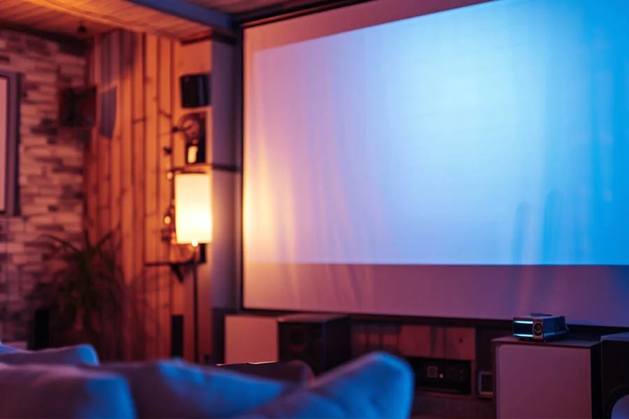 projector tv in living room